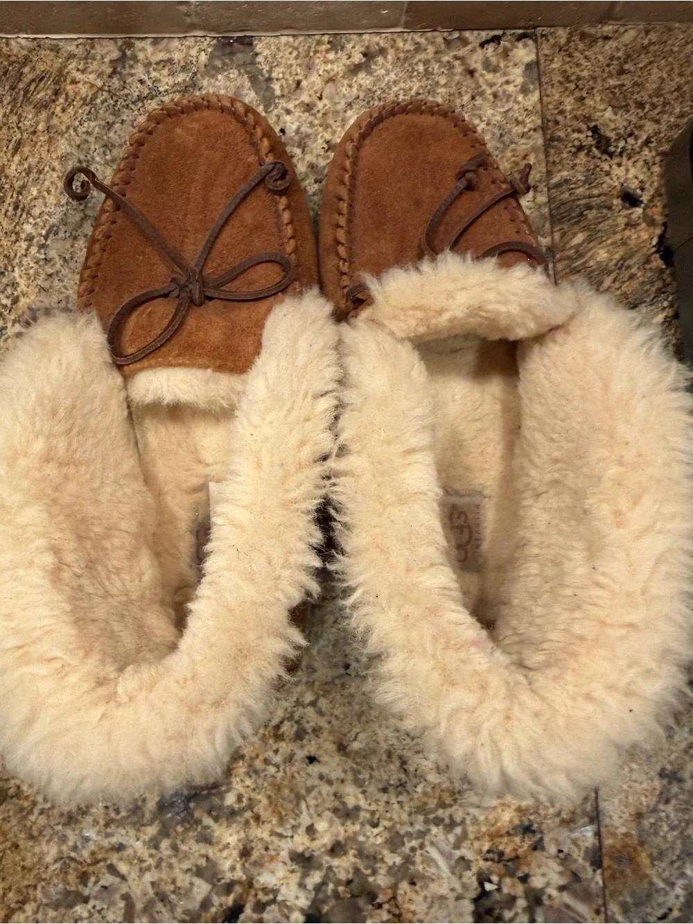 Size-6 Ugg high back fur slippers